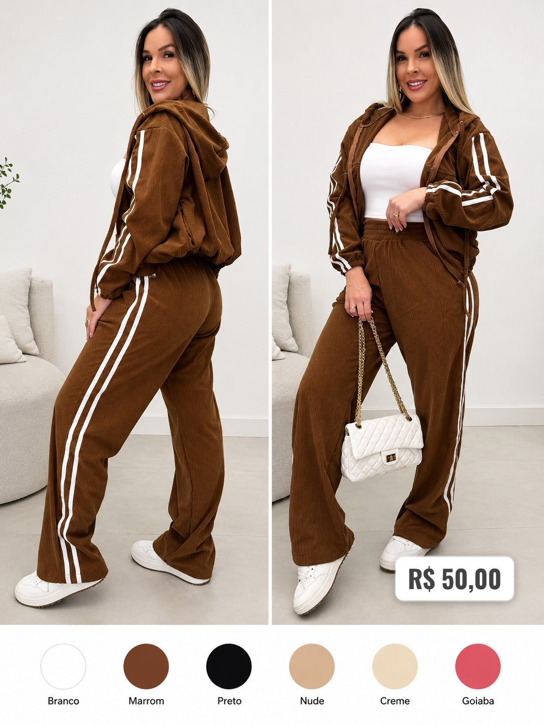 Conjunto Moleton Listrado ( Peça inclusa no Queimão  de Inverno )